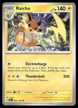 2023 Scarlet & Violet Series - Paldea Evolved Raichu Uncommon #64 - Image 1