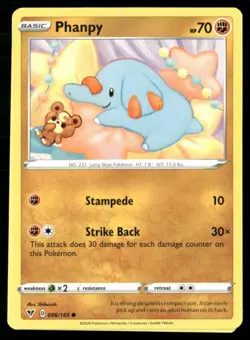 2020 Sword & Shield - Vivid Voltage Phanpy Basic/Common #86 - Image 1