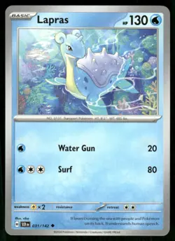 2024 Scarlet & Violet Series - Stellar Crown Lapras Uncommon #31 - Image 1