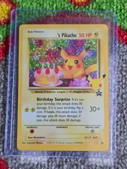Pokemon TCG- 25th Anniversary - Pikachu Birthday Card, #24, NM. - Image 1