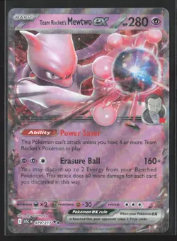 079/217 Team Rocket's Mewtwo ex - Ascended Heroes Holofoil Double Rare Pokemon - Image 1