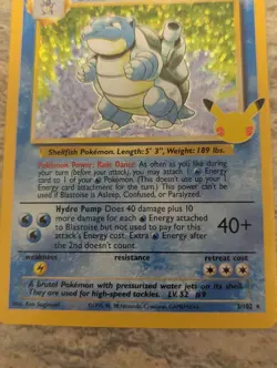 POKEMON CELEBRATIONS CLASSIC COLLECTION BLASTOISE HOLO 2/102 NM 25TH ANNIVERSARY - Image 2