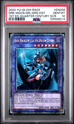 Dark Magician Girl The Dragon Knight PSA 10 - RA03-EN258 Quarter Century Yugioh - Image 1