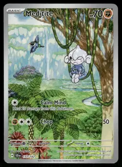 Pokemon Cards Meditite 153/142 Stellar Crown Illustration Rare NM - Image 1
