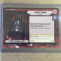 Darth Vader Unstoppable 11/264 Star Wars Unlimited Card LAW A LAWLESS TIME NM - Image 2