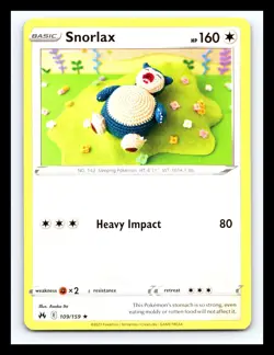💥 Snorlax 109/159 Non Holo Rare Crown Zenith Pokemon Card - Image 1