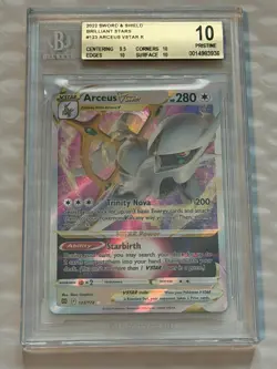 2022 Pokemon Sword and Shield Brilliant Stars 123 Arceus VSTAR PSA BGS 10 POP 7 - Image 1
