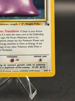 Pokemon TCG Ditto 3/62 Fossil Set Holo Rare Unlimited WOTC 1999 LP - Image 2