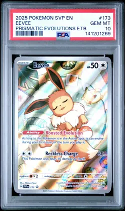 2025 POKEMON SVP PRISMATIC EVOLUTIONS ETB BLACK STAR PROMO #173 EEVEE PSA 10 - Image 1
