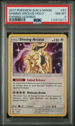 Shining Arceus Holo 57/73 Shining Legends 2017 Pokemon PSA 8 Mint - Image 1