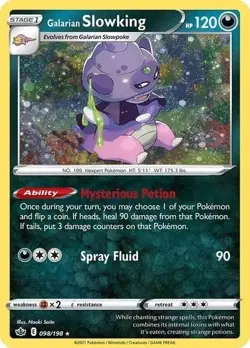 POKEMON GALARIAN SLOWKING COSMOS HOLO 098/198 CHILLING REIGN NM CONDITION - Image 1