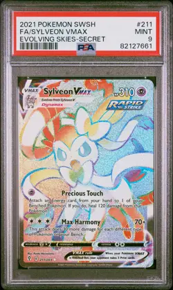 2021 POKEMON SWORD & SHIELD EVOLVING SKIES #211 FA/SYLVEON VMAX SECRET PSA 9 - Image 1