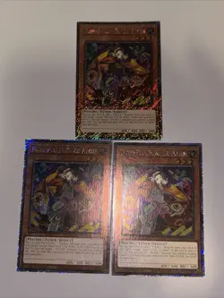 3x Noh-P.U.N.K. Ze Amin 1st Ed Platinum Secret Rare RA04-EN293 Yugioh Playset - Image 2