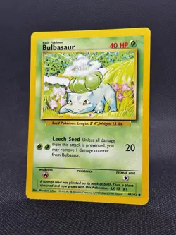 Bulbasaur 44/102 Base Set Unlimited Common Card 1999 - Image 2