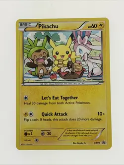 Pokemon TCG XY95 Pikachu Promo Card Black Star Rare Holo - Image 1