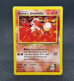 Blaine's Growlithe (62) Gym Heroes #062/132 Common Pokemon Card - Image 1