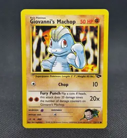 Giovanni's Machop Gym Challenge #072/132 Common Pokemon Card - Image 1
