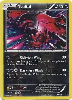 Yveltal Reverse Holo 78/146 XY Base Rare Pokemon Card M/NM - Image 1