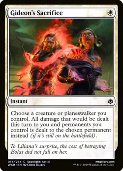 X 1 Gideon's Sacrifice NM-M War of the Spark MTG Magic The Gathering - Image 1