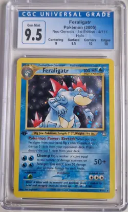 Pokemon 2000 - Neo Genesis - 1st edition Feraligatr #4 HOLO - CGC 9.5 Gem Mint - Image 1
