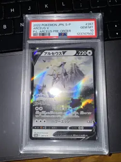2022 Arceus V 267/S-P Japanese Promo Pokemon Legends Pre-Order PSA10 - Image 1