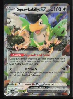 Squawkabilly ex 169/193 Double Rare Paldea Evolved Pokemon NM - Image 1