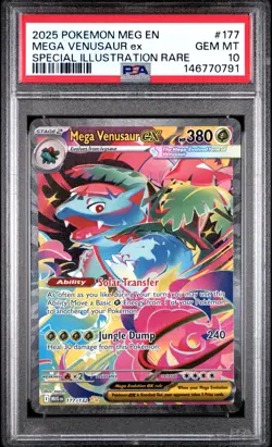 2025 POKEMON MEG EN-MEGA EVOLUTION #177 MEGA VENUSAUR ex PSA 10 - Image 1