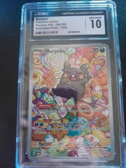 MORPEKO 2023 POKEMON PARADOX RIFT- 206/182 ILLUSTRATION RARE HOLO - Image 1