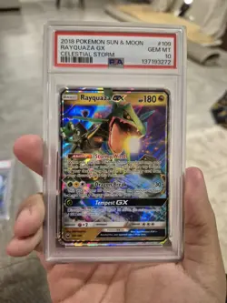 PSA 10 Rayquaza GX Ultra Rare 109/168 Celestial Storm Pokemon LOW POP - Image 1