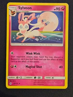 SYLVEON 87/131 R FORBIDDEN LIGHT POKEMON NM/M 2018 - Image 1