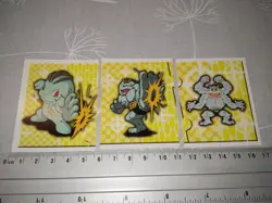 TOPPS Pokemon Nintendo 1999 – 3 stickers puzzle set # 173/175 – Machop - Image 1