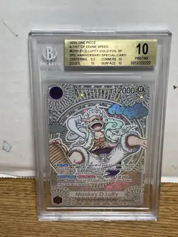 A fist of Divine Speed OP-11 Luffy SP Gold Foil 3rd Anniversary BGS Pristine 10 - Image 2