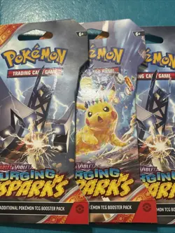 Pokemon Scarlet & Violet Surging Sparks New Blister Booster Packs Lot Of 3 - Image 1