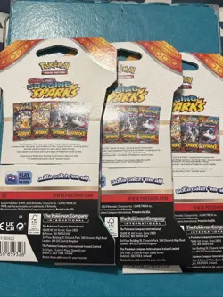 Pokemon Scarlet & Violet Surging Sparks New Blister Booster Packs Lot Of 3 - Image 2