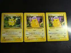 Pikachu Lot - Vintage - Base; Jungle - Shadowless - WoTC Pokemon Cards - Played - Image 1