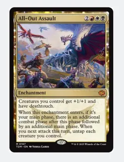 All-Out Assault | MTG TDM | Mythic | Mardu Enchantment | Extra Combat | NEW NM+ - Image 1
