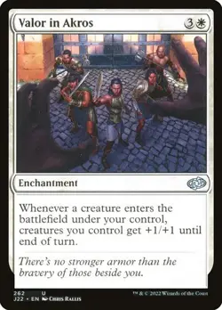 NM Valor in Akros, MTG, Jumpstart 2022, Magic the Gathering, 262 - Image 1