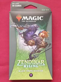 Magic The Gathering ZENDIKAR RISING New Sealed BLACK THEME BOOSTER Pack MTG - Image 1