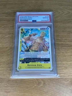 One Piece Card Roronoa Zoro OP12-113 RELEASE Event PSA 10 GEM MINT Pop 1!! - Image 2