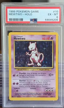 Mewtwo Holo Card 010/102 Base Set PSA 6 - Image 1