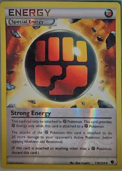 Strong Energy 115/124 Uncommon Fates Collide Pokemon Reverse Holo Heavily Played - Image 1