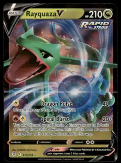 Pokemon Cards Rayquaza V 110/203 Evolving Skies Holo V Rare NM *3 - Image 1