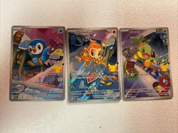 Pokemon First Partner Illustration Collection - Chimchar Turtwig Piplup Set - Image 1