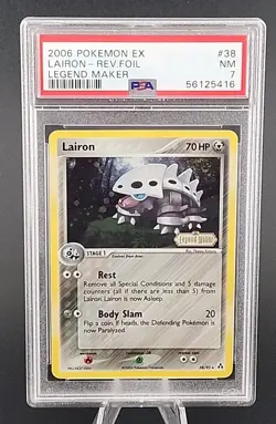 PSA 7 NM 2006 Pokemon Lairon EX Legend Maker Reverse Holo Foil #38 - Image 1