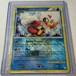 Delibird 039/123 Pokemon League Reverse Holo Pokemon HeartGold & SoulSilver LP - Image 1
