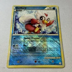 Delibird 039/123 Pokemon League Reverse Holo Pokemon HeartGold & SoulSilver LP - Image 2