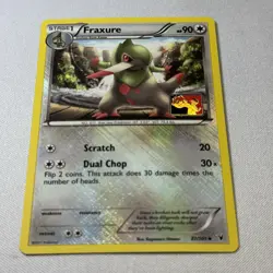 Fraxure 0/87/101 Pokemon League Stamped Reverse Holo Pokemon Noble Victories LP - Image 2