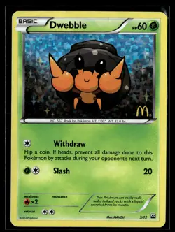 Pokemon TCG McDonald's Promos 2012 #003/012 Dwebble Confetti Holo - Image 1