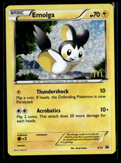 Pokemon TCG McDonald's Promos 2012 #006/012 Emolga Confetti Holo - Image 1