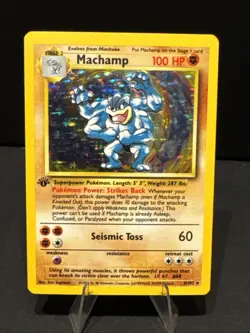 Pokemon TCG Machamp Base Set 8/102 Holo Rare - Image 1